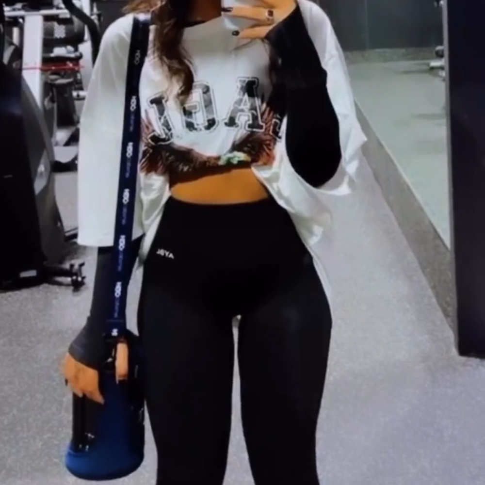 AYBL matching workout set black leggings and tops